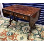 A 19th Century mahogany and cross banded sofa table,