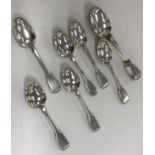 A set of four George IV silver “Fiddle” pattern tablespoons (by William Chawner, London 1826),