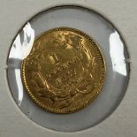A USA gold $1 coin, 1857,