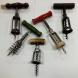 A collection of ten various, mainly 19th and early 20th Century corkscrews, mostly un-named,