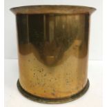 A large jardiniere / vase made from a German shell case inscribed "Patronenfabrik Karlsruhe Mrz