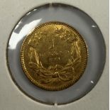 A USA gold $1 coin, 1861,