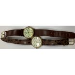Two modern wristwatches, one Quartz with enamel dial and Roman numerals,