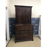 A 19th Century mahogany secretaire bookcase,