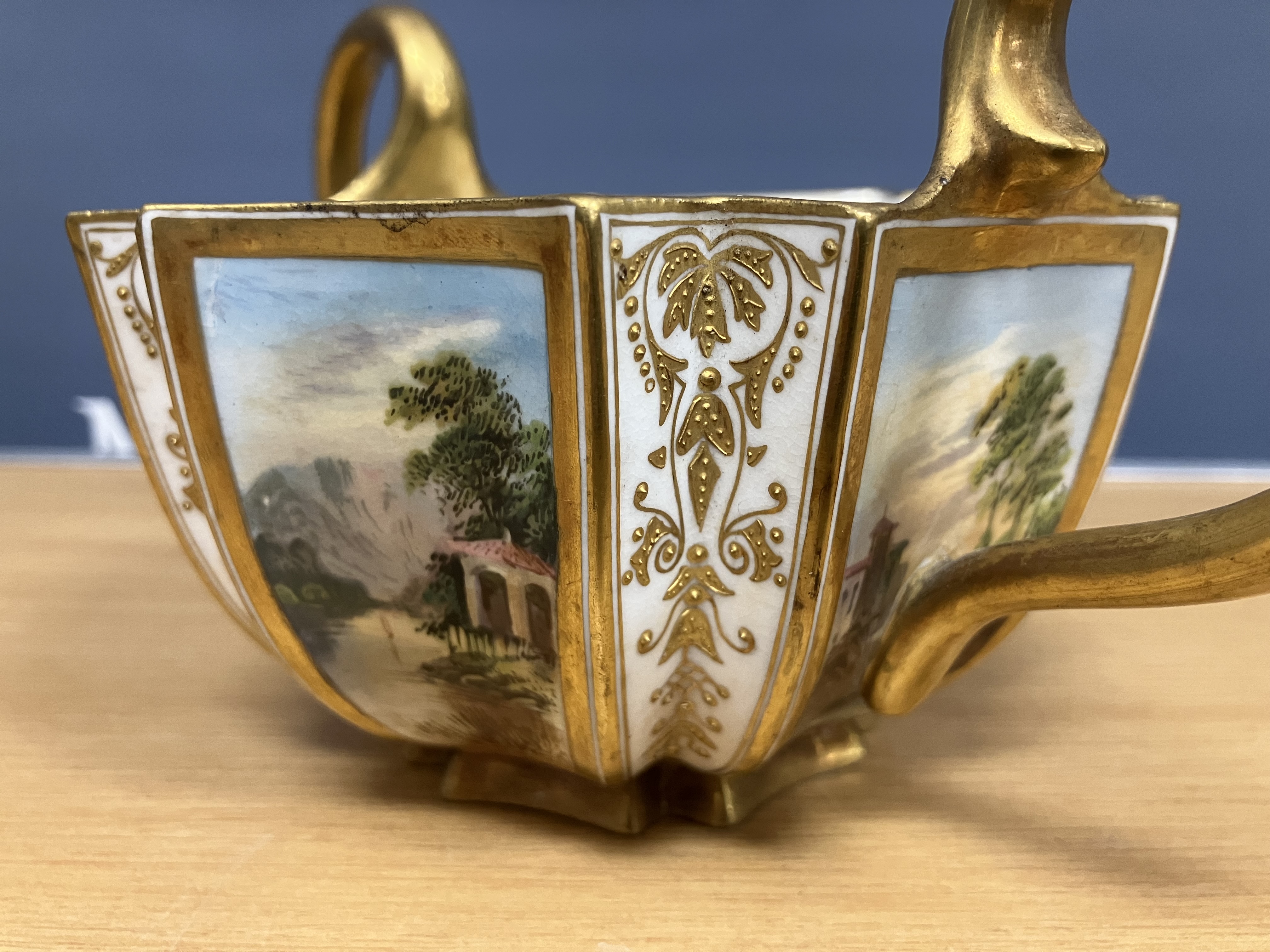 A pair of Coalport hexagonal two-handled bowls, each panel decorated with a landscape scene 10. - Image 31 of 46