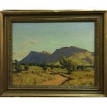 HOWARD BARRON "Rawnsley's Bluff, Flinders Ranges, South Australia" oil on canvas,