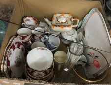 Two boxes of assorted china,