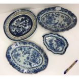 A 19th Century Chinese blue and white leaf shaped dish,