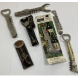 A collection of nineteen various corkscrews / bottle openers, mostly named,