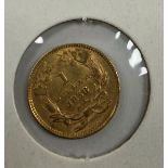 A USA gold $1 coin, 1856,