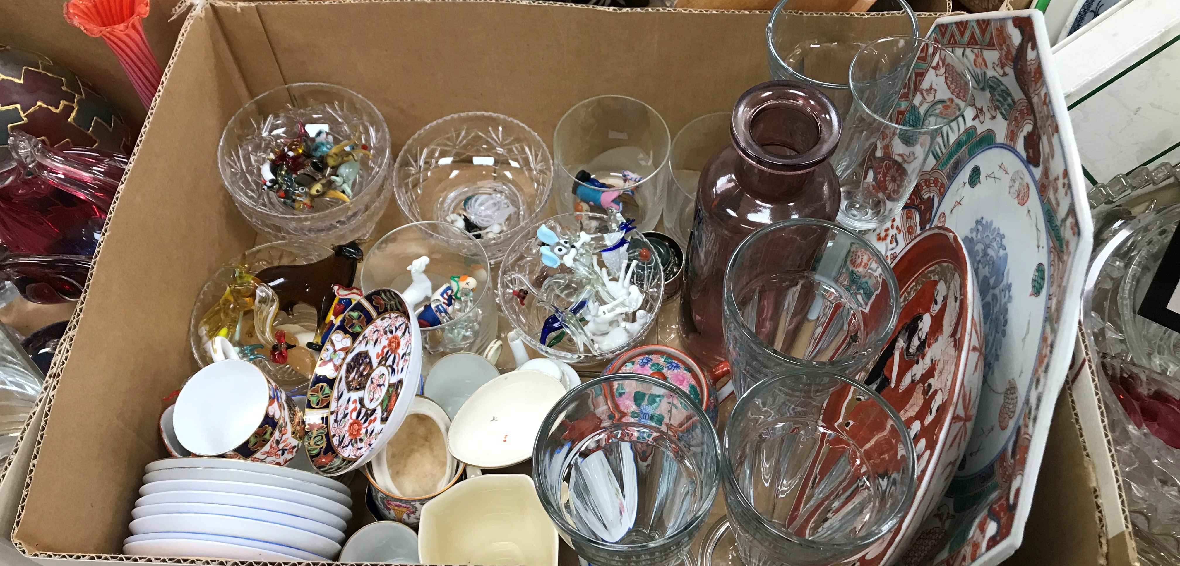 Four boxes of assorted china and glass to include fruit bowls, sundae glasses, - Image 4 of 5