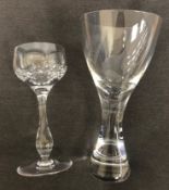 A collection of fourteen LSA style wine glasses comprising six white and eight red,