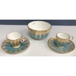 A Coalport “Bleu Celeste” and gilt decorated part tea set (1 box) CONDITION REPORTS