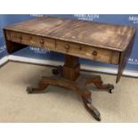 An early 19th Century mahogany drop-leaf sofa table,