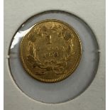 A USA gold $1 coin, 1856,