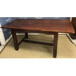 A mahogany refectory style dining table,