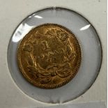 A USA gold $1 coin, 1874,