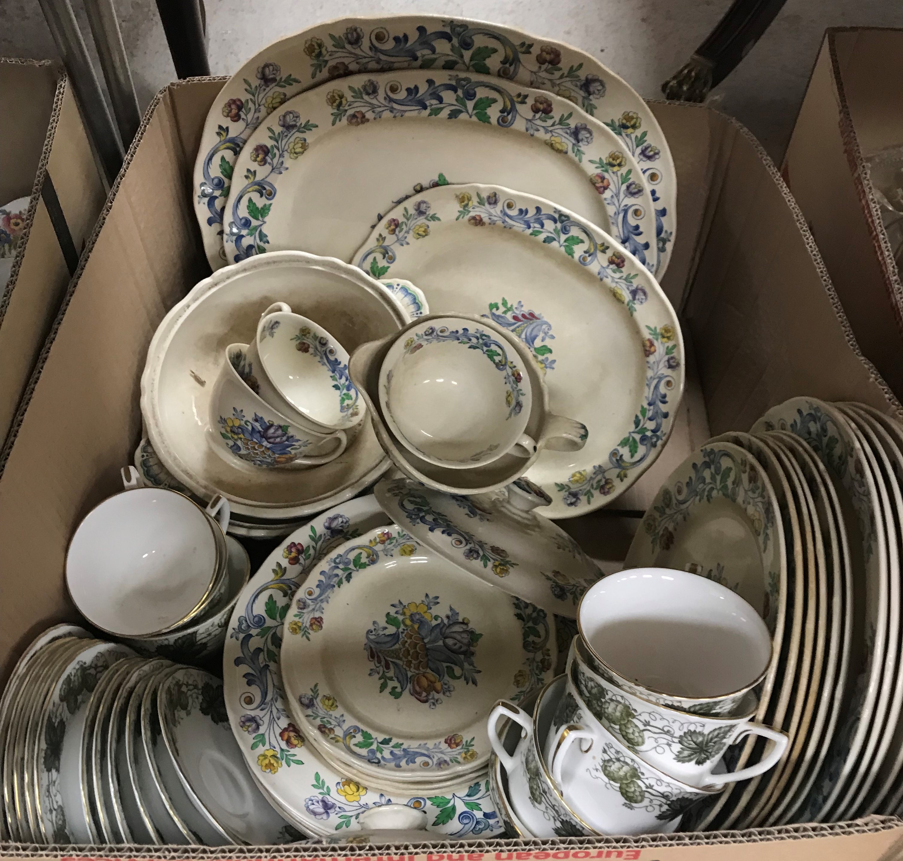 Three boxes of assorted china wares to include a Booth's "Bayonne" part dinner service, - Image 2 of 4