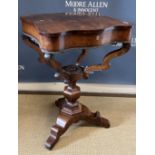 An early Victorian rosewood work table,