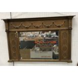 A 19th Century giltwood and gesso framed over mantel mirror,