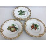 A 19th Century Worcester dessert service comprising two tazzas and five plates,