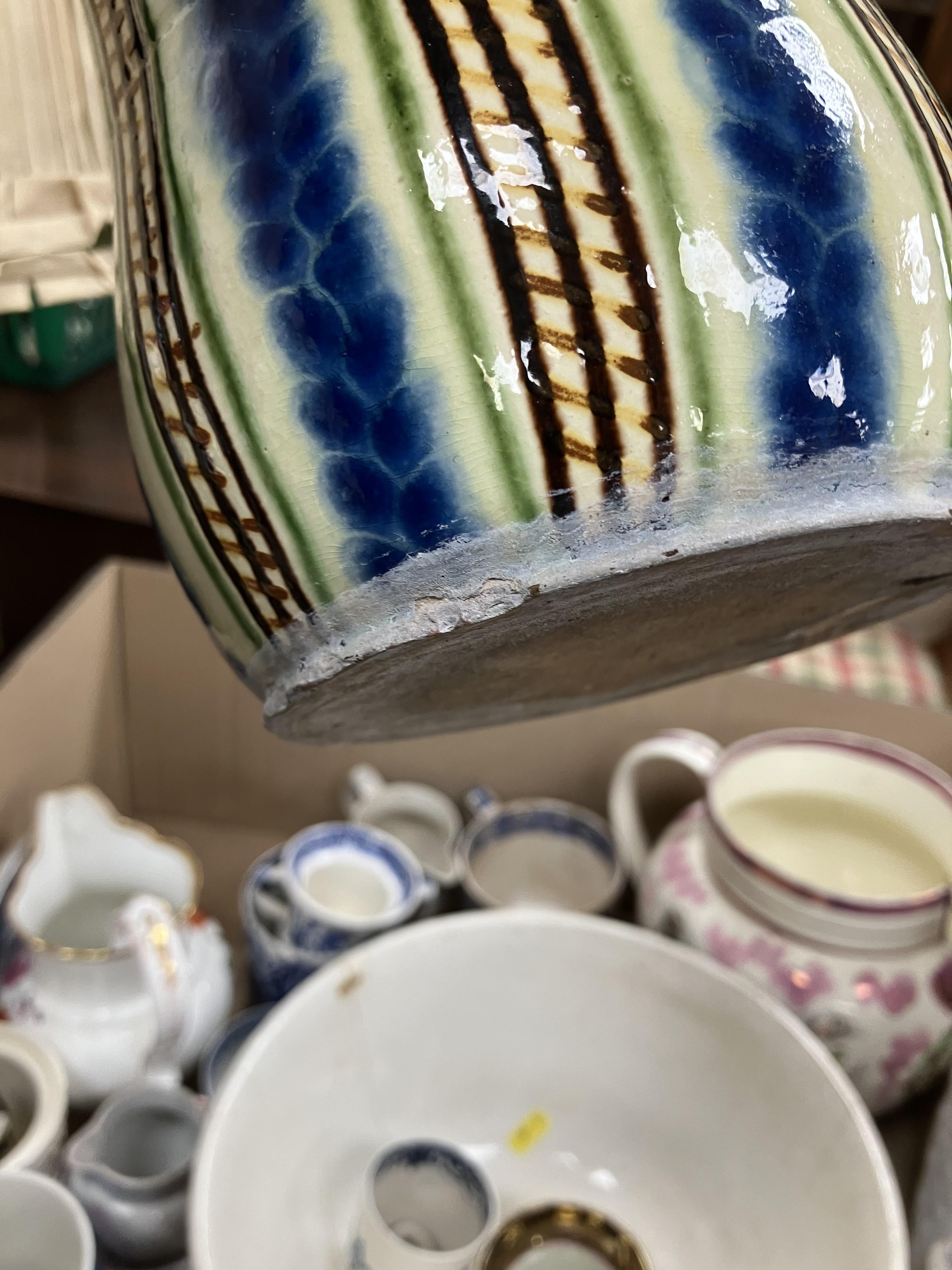 Two boxes of 19th Century and later china to include various lustre decorated jugs, Sutherland jug, - Image 8 of 16