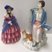 A collection of six various Royal Doulton figurines including "HM Queen Elizabeth The Queen Mother
