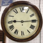 A Victorian oak cased wall clock,