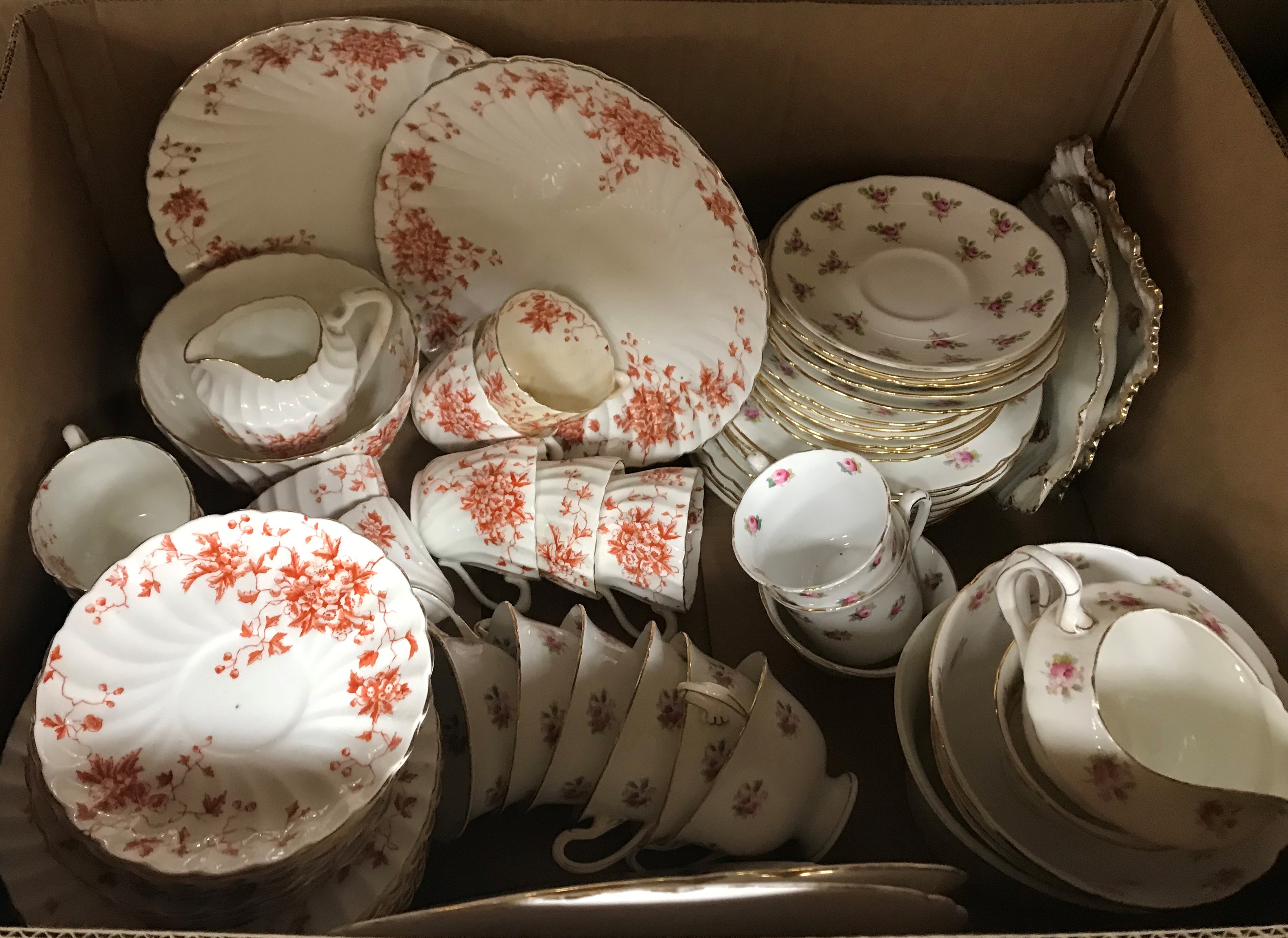 Four boxes of china ware to include various tea and dinner wares including Aynsley Cottage Garden, - Image 2 of 4