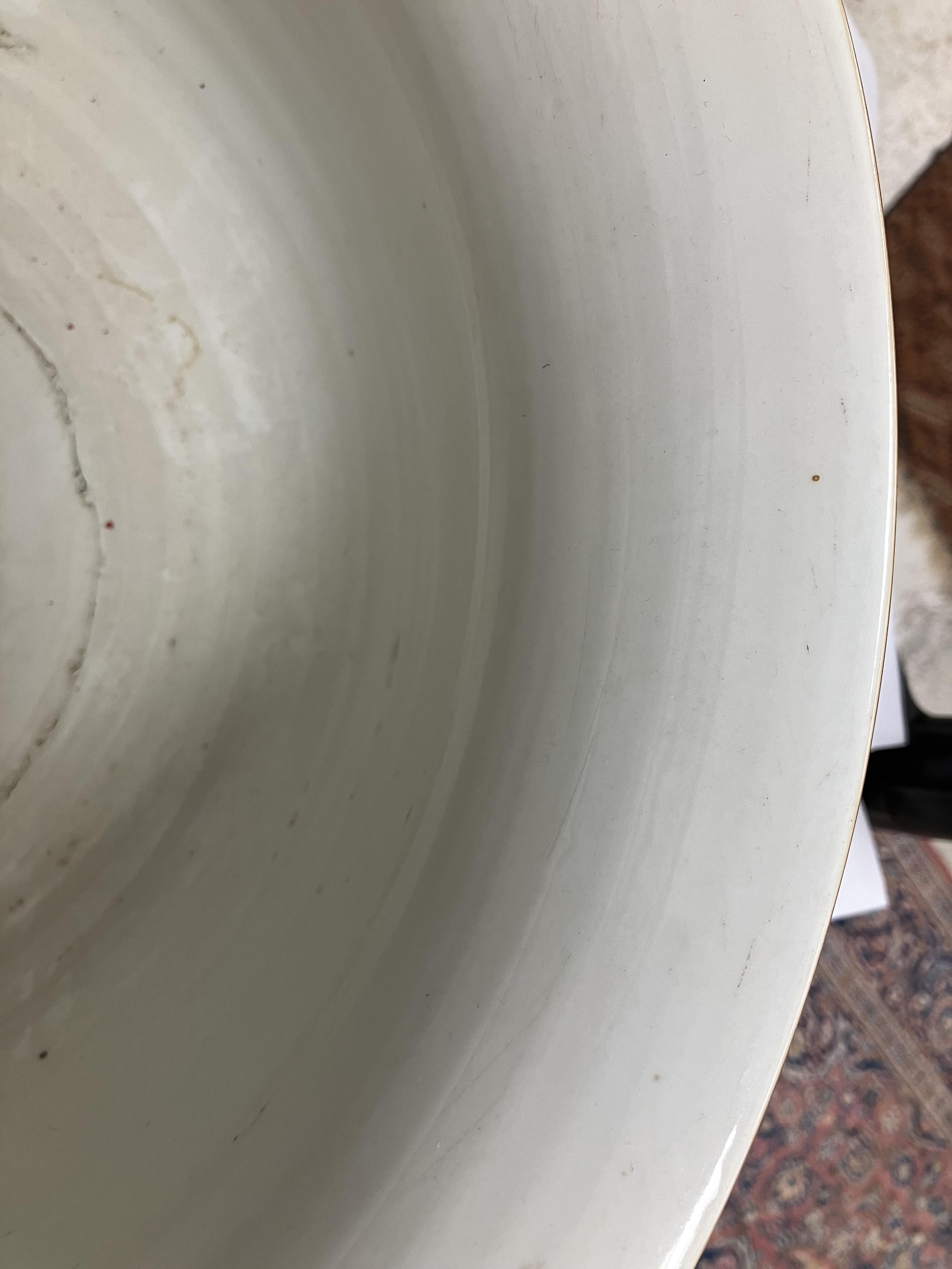 A large early 20th Century Japanese flared bowl with blue and white carp decoration, - Image 18 of 19