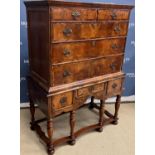 An 18th Century walnut chest on stand,