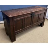 An 18th Century oak coffer,