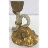 A Royal Worcester "Frog on a lily pad" chamber stick bearing puce mark with small letter "a" for
