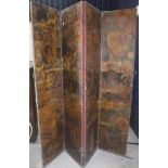 A Victorian four-fold scrap screen,