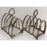 A pair of silver domed four section toast racks (by Emile Viner, Sheffield), 7.