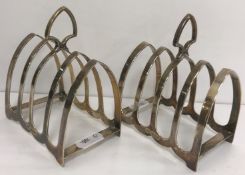 A pair of silver domed four section toast racks (by Emile Viner, Sheffield), 7.