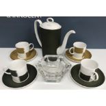 A Susie Cooper Fine Bone China "Forest" three piece coffee set,