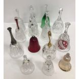 A collection of ornamental and table hand bells including a Royal Wedding commemorative bell "29