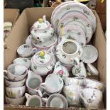 A Spode "Marlborough Sprays" dinner service comprising six large plates, seven medium plates,