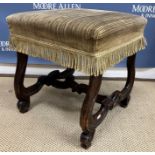 An oak stool in the 17th Century Flemish taste,