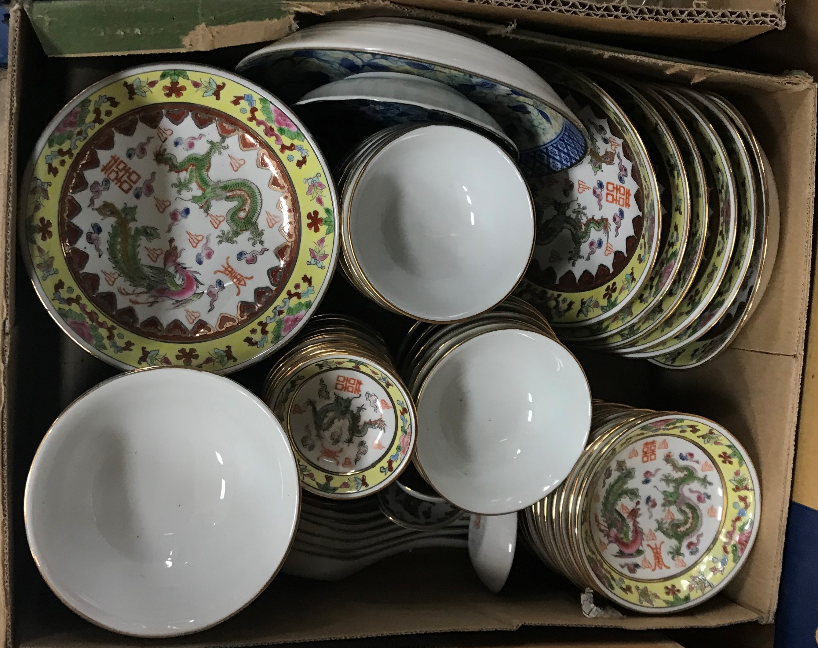 Four boxes of assorted china wares to include Minton tiles, - Image 2 of 3