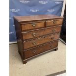 A 19th Century North Country oak and cross-banded chest,