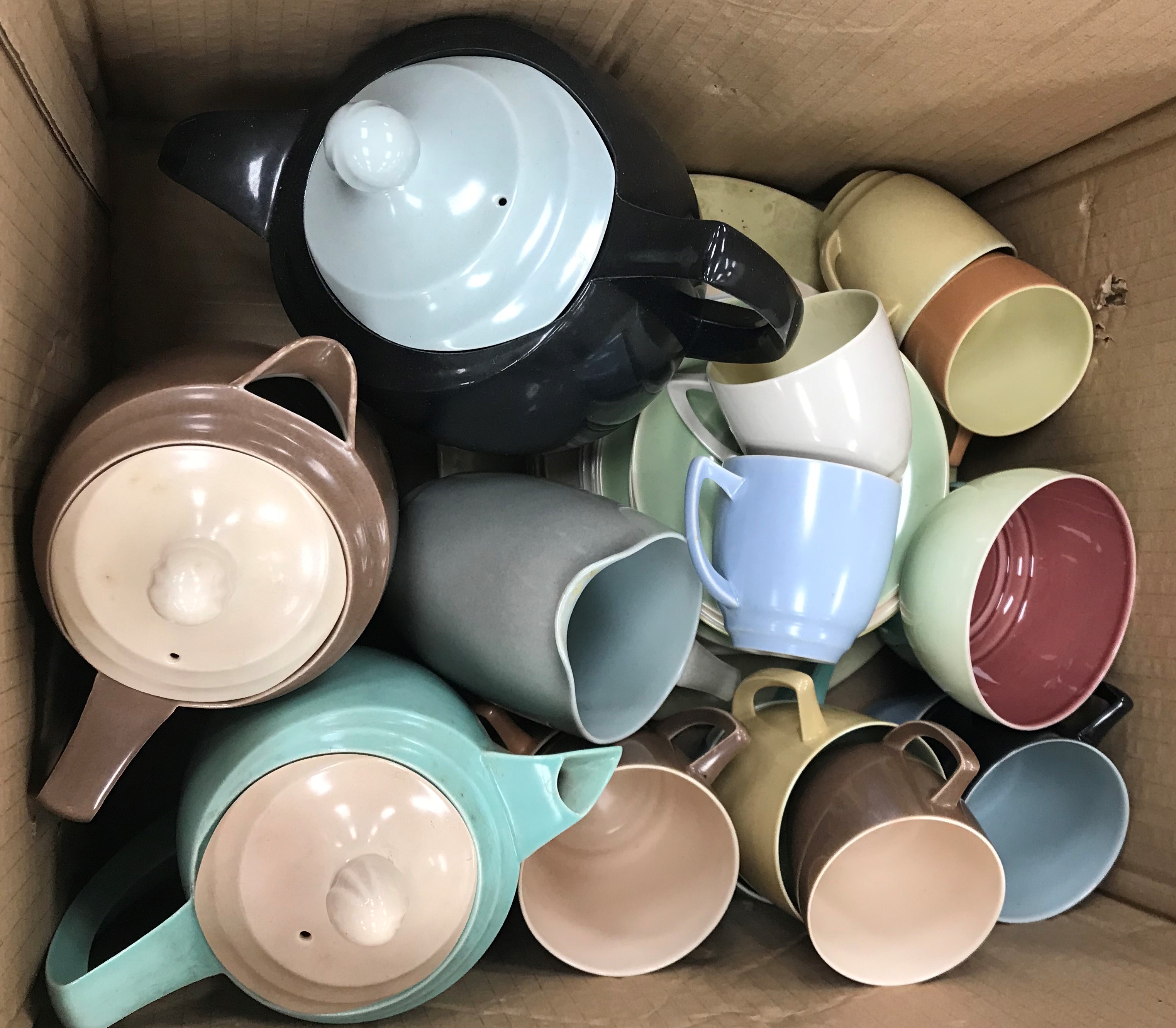 A box of Branksome china tea and coffee wares to include two water/teapots and coffee pot, - Image 2 of 3