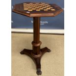 A Victorian rosewood games table,
