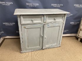 A Victorian painted pine chest of two short over two long drawers on turned feet,