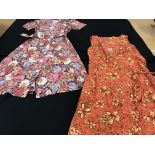 A collection of vintage clothing, mostly 1960s-80s comprising six 1960s/70s dresses,