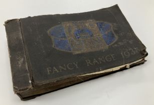 A Sanderson's "Dersine Fancy Papers - Fancy Range 1935" book of fancy cover papers, Range F,