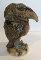 A 20th Century glazed stoneware pottery "Wally bird" jar in the manner of the Martin Brothers of