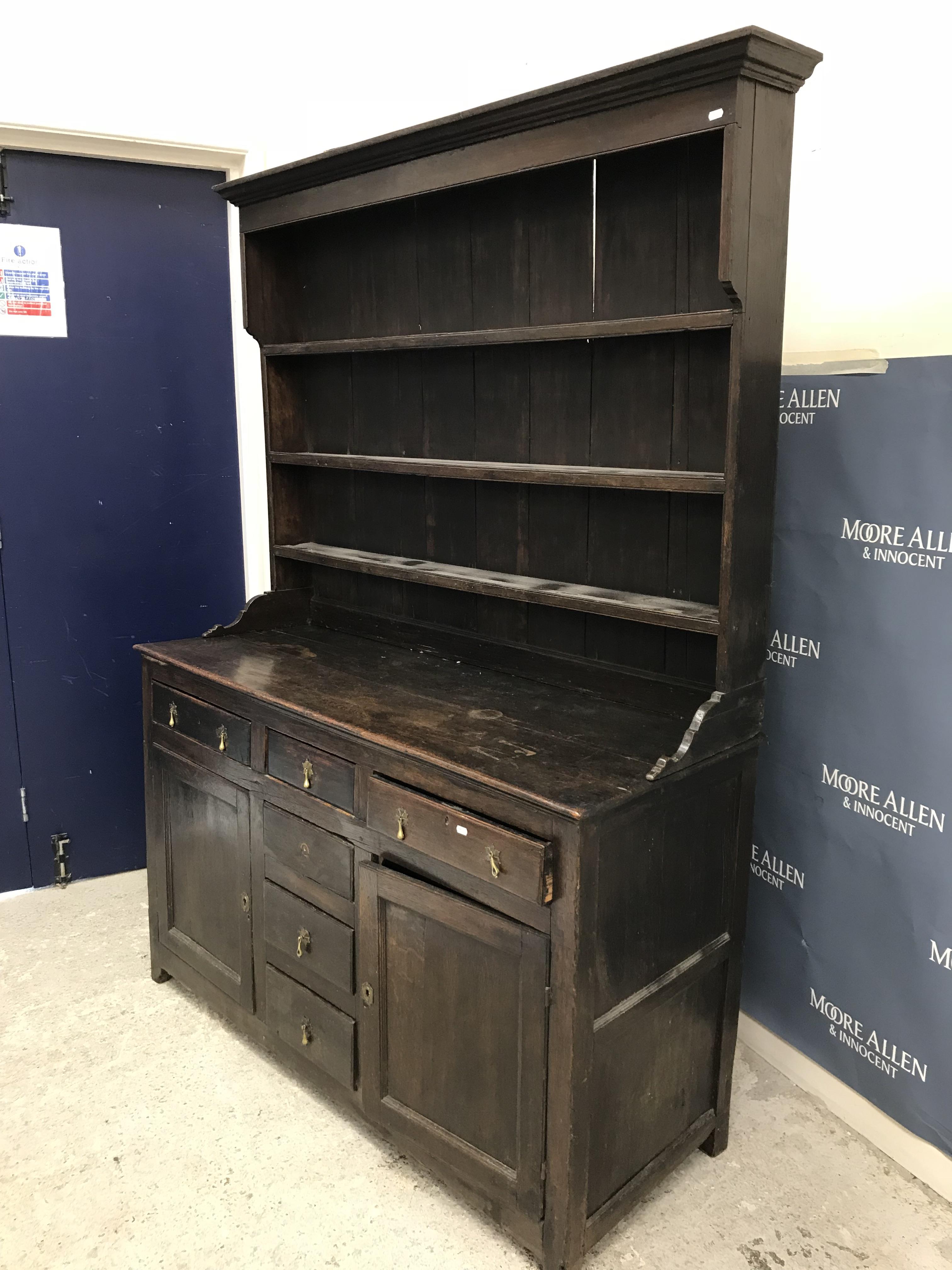 An 18th Century Welsh oak dresser, - Image 2 of 5