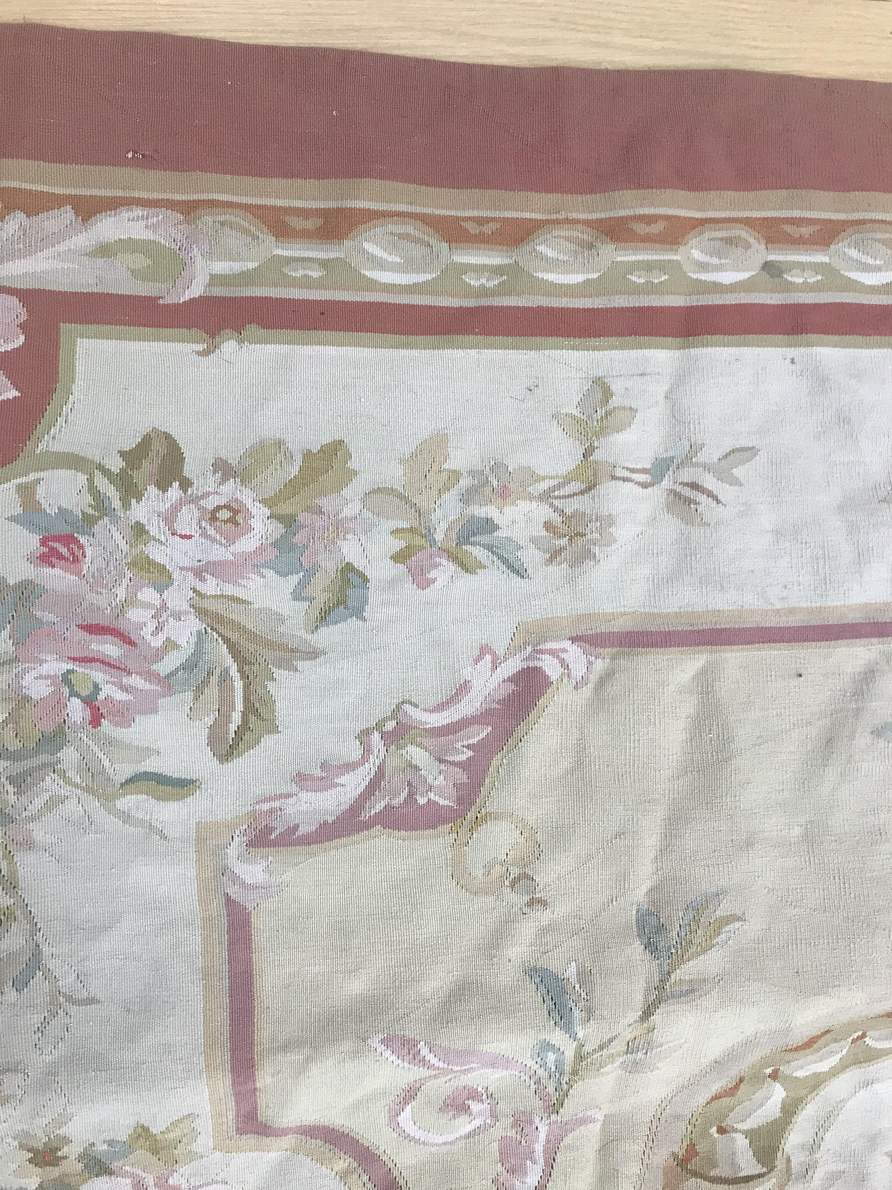 An Aubusson rug in terracotta and cream within foliate design, - Image 15 of 35